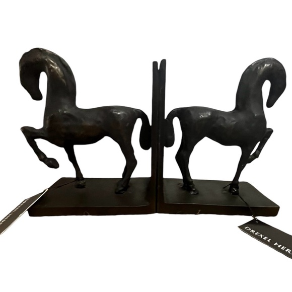 Drexel Heritage Horse Bookends, Industrial Farmhouse Decor, Rustic Bronze Set(2) - Picture 13 of 16
